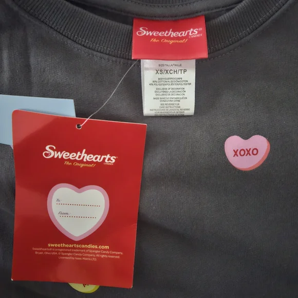 Gray Sweatshirt with Colorful Heart Patches - Picture 4 of 6